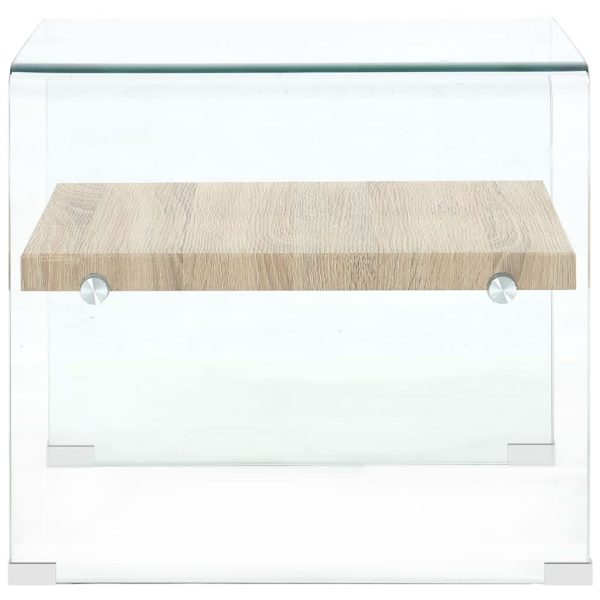 Coffee Table Clear Tempered Glass – 50x50x45 cm