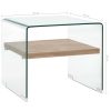 Coffee Table Clear Tempered Glass – 50x50x45 cm