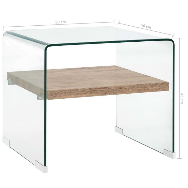 Coffee Table Clear Tempered Glass – 50x50x45 cm