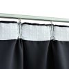 Blackout Curtain with Hooks 290×245 cm – Black