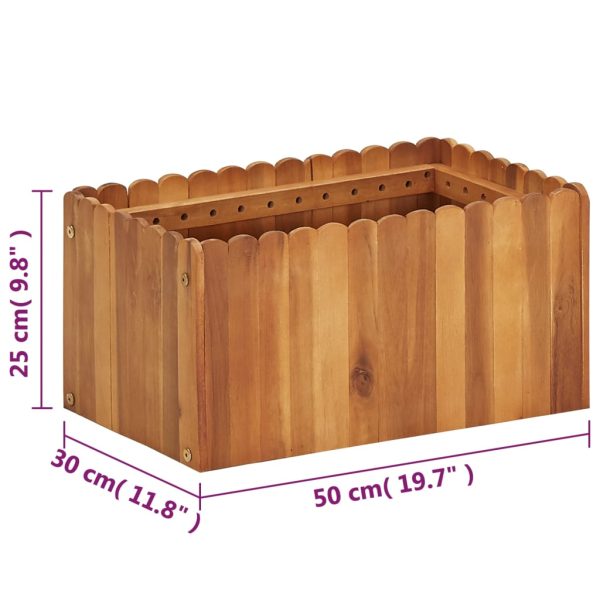 Garden Raised Bed Solid Acacia Wood – 50x30x25 cm