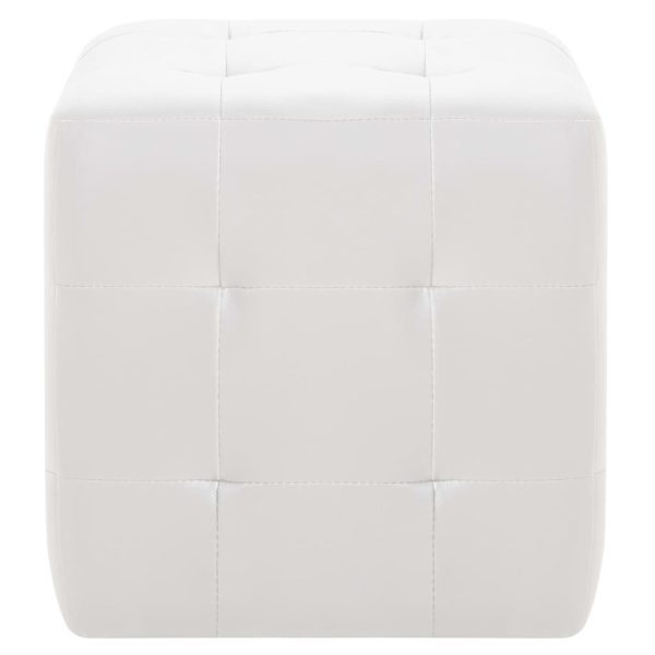 Pouffe 2 pcs 30x30x30 cm Faux Leather – White