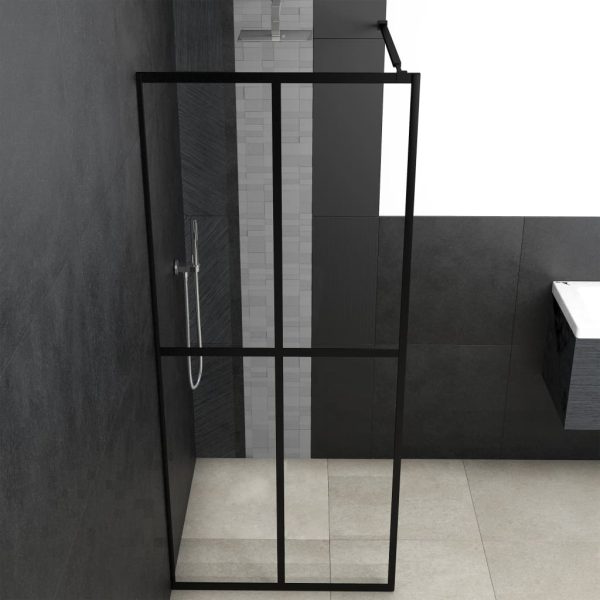 Walk-in Shower Screen Clear Tempered Glass – 90×195 cm, Transparent