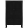 Office Cabinet with Mesh Doors Industrial Black 75x40x120 cm Steel