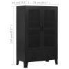 Office Cabinet with Mesh Doors Industrial Black 75x40x120 cm Steel