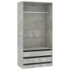 Wardrobe 100x50x200 cm Engineered Wood – Concrete Grey