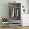 Wardrobe 100x50x200 cm Engineered Wood – Concrete Grey