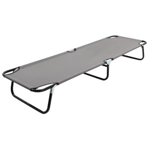 Folding Sun Lounger Steel – Grey