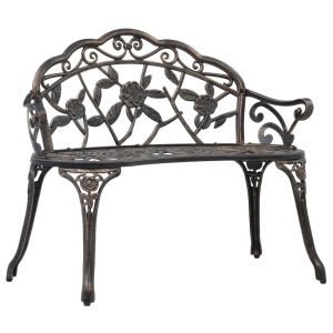 Garden Bench 100 cm Cast Aluminium – Bronze