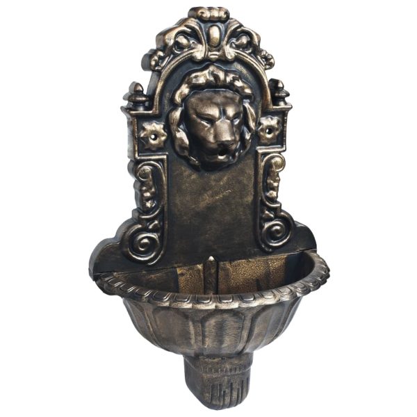 Wall Fountain Lion Head Design Bronze