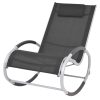 Outdoor Rocking Chair Black Textilene