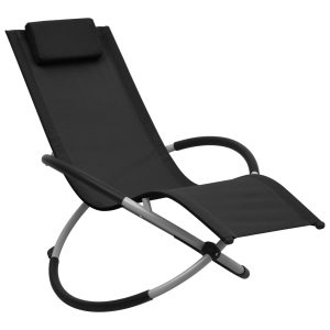 Children's Sun Lounger Steel Black