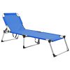 Extra High Folding Senior Sunbed Aluminium – Blue