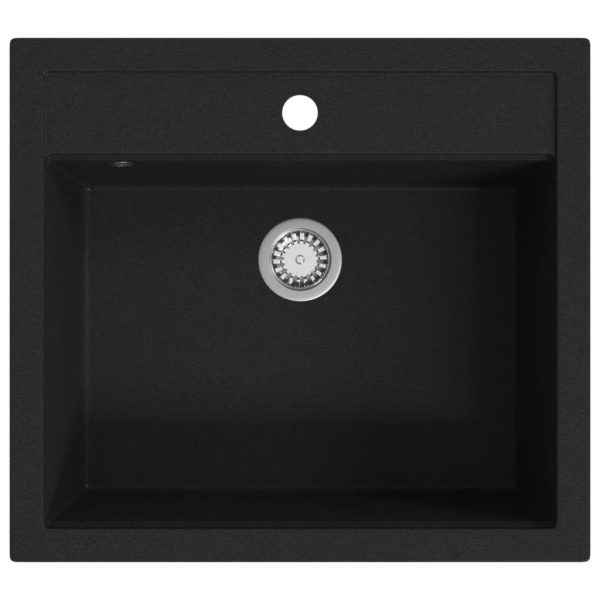 Granite Kitchen Sink Single Basin Black