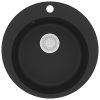 Granite Kitchen Sink Single Basin Round Black