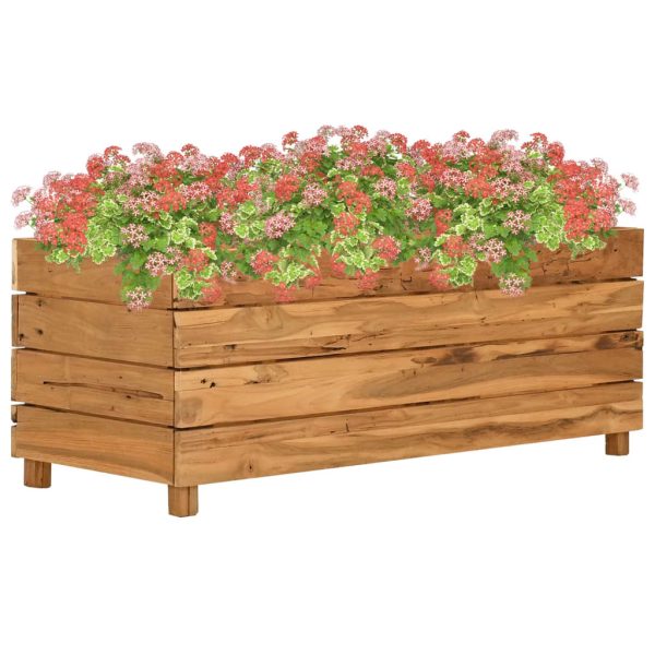 Raised Bed Recycled Teak and Steel – 100x40x38 cm