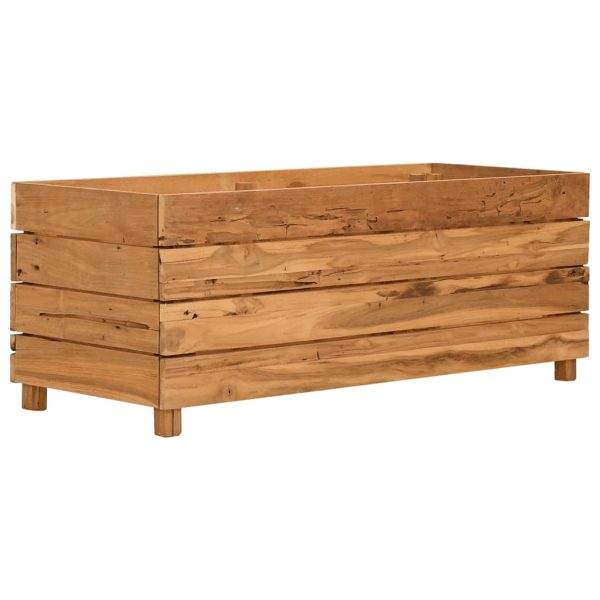 Raised Bed Recycled Teak and Steel – 100x40x38 cm