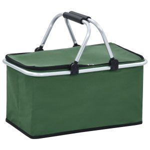 Foldable Cool Bag 46x27x23 cm Aluminium – Green