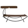 Outdoor Lounge Bed with Canopy & Pillow – Brown