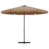 Outdoor Parasol with Steel Pole 300 cm – Taupe