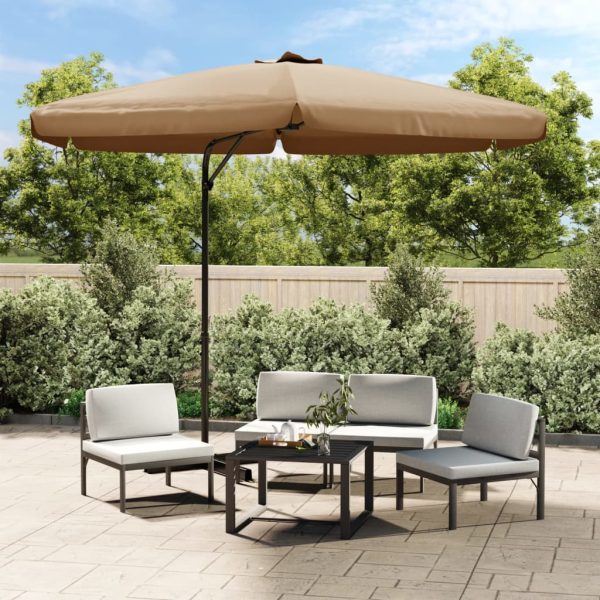 Outdoor Parasol with Steel Pole 300 cm – Taupe