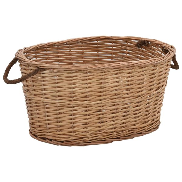 Firewood Basket with Carrying Handles 58x42x29 cm Natural Willow