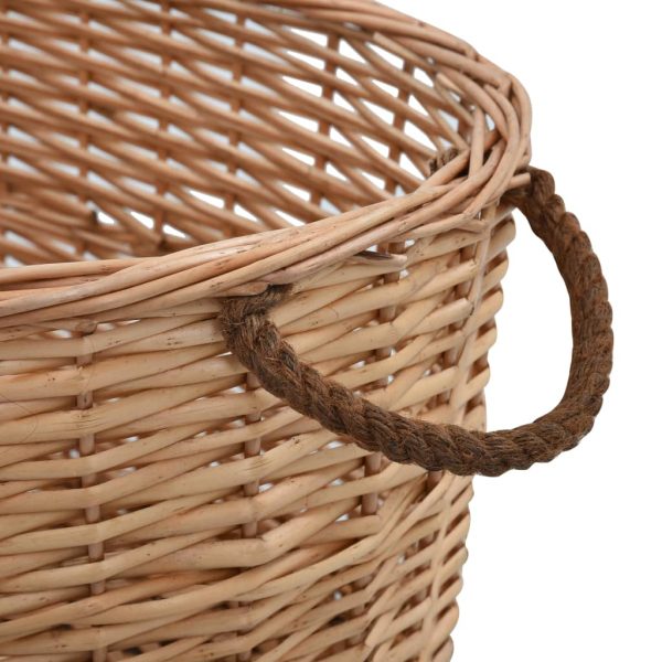 Firewood Basket with Carrying Handles 58x42x29 cm Natural Willow