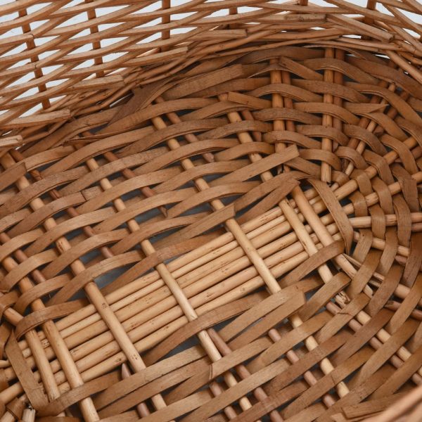 Firewood Basket with Carrying Handles 58x42x29 cm Natural Willow