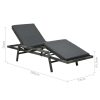 Sun Lounger with Cushion Poly Rattan Grey