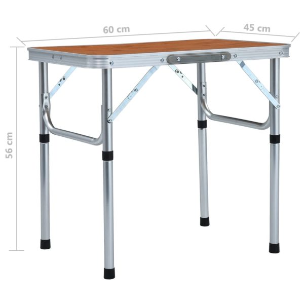 Folding Camping Table Aluminium 60×45 cm