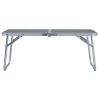 Folding Camping Table Grey Aluminium 60×40 cm