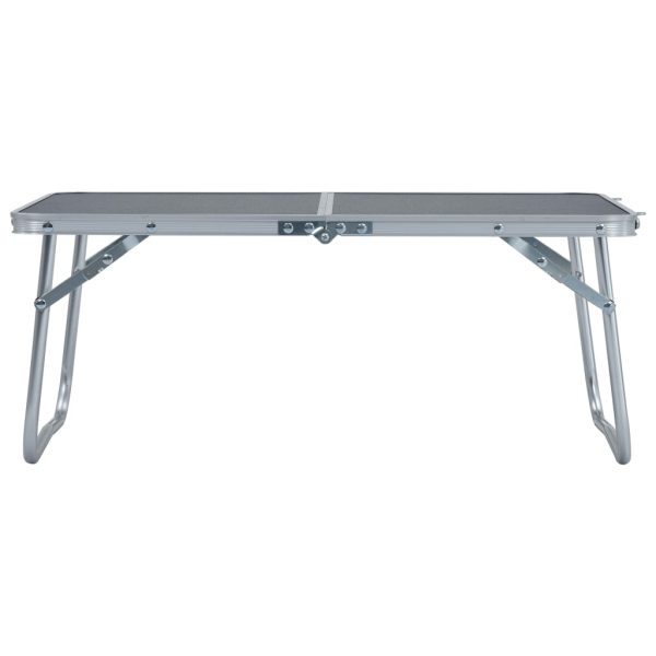 Folding Camping Table Grey Aluminium 60×40 cm