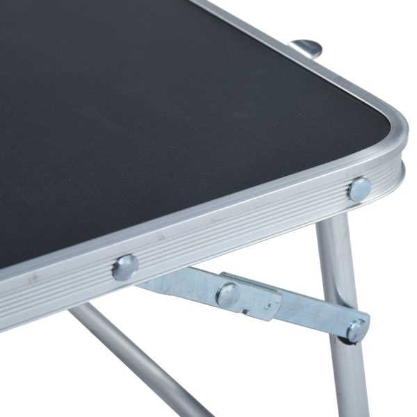 Folding Camping Table Grey Aluminium 60×40 cm