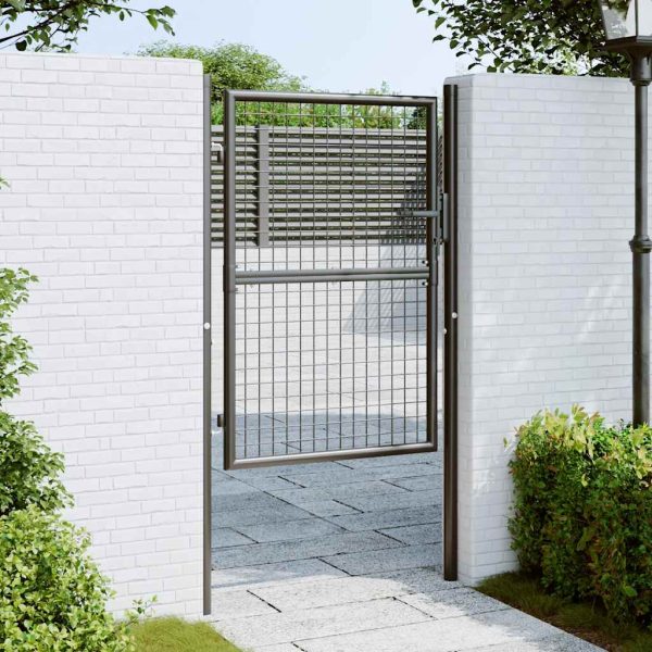 Mesh Garden Gate Galvanised Steel Grey – 100×175 cm