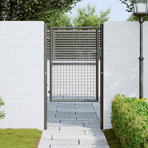 Mesh Garden Gate Galvanised Steel Grey – 100×175 cm