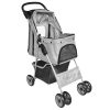 Folding Pet Stroller Dog/Cat Travel Carrier Grey