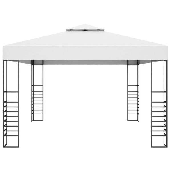 Garden Gazebo Powder-Coated Steel – 3×4 m, White