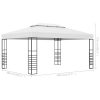 Garden Gazebo Powder-Coated Steel – 3×4 m, White