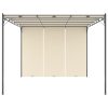 Garden Gazebo with Side Curtain – 4x3x2.25 m, Cream