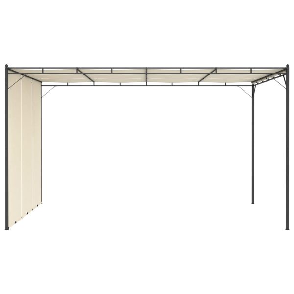 Garden Gazebo with Side Curtain – 4x3x2.25 m, Cream