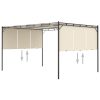 Garden Gazebo with Side Curtain – 4x3x2.25 m, Cream