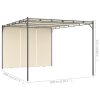 Garden Gazebo with Side Curtain – 4x3x2.25 m, Cream