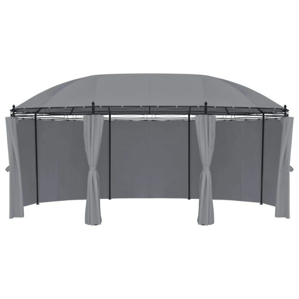 Gazebo with Curtains 520x349x255 cm – Anthracite