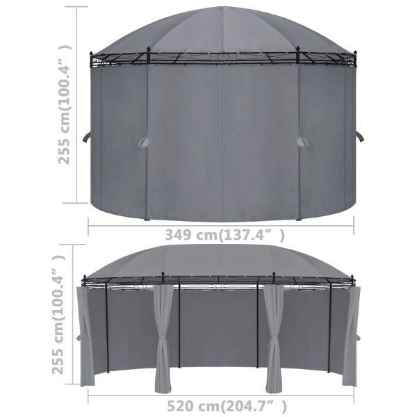 Gazebo with Curtains 520x349x255 cm – Anthracite