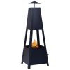 Fire Pit Black 35x35x99 cm Steel