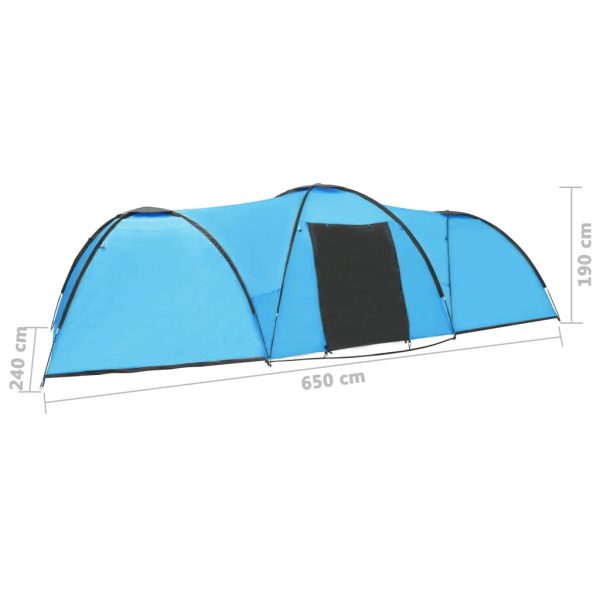 Camping Igloo Tent 650x240x190 cm 8 Person Blue