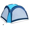 Party Tent with LED and 4 Sidewalls 3.6×3.6×2.3 m Blue