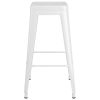 Bar Stools Stackable 2 pcs White Metal