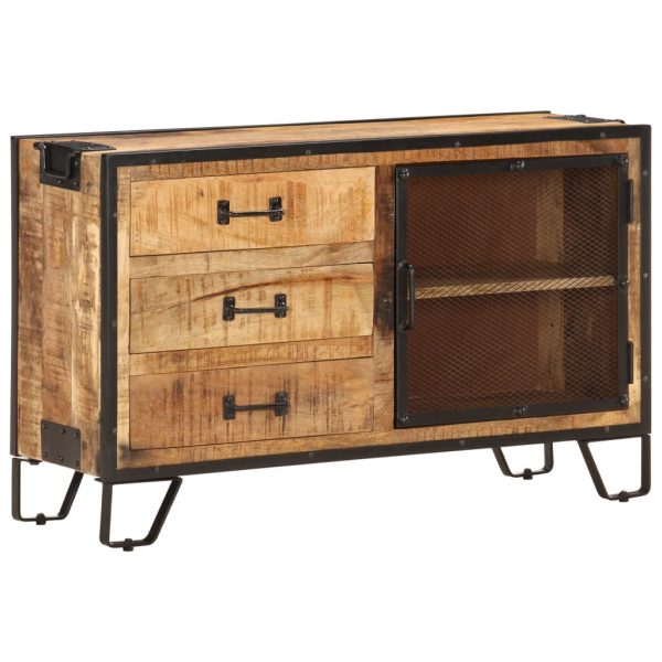 Sideboard 100x31x60 cm Solid Rough Mango Wood