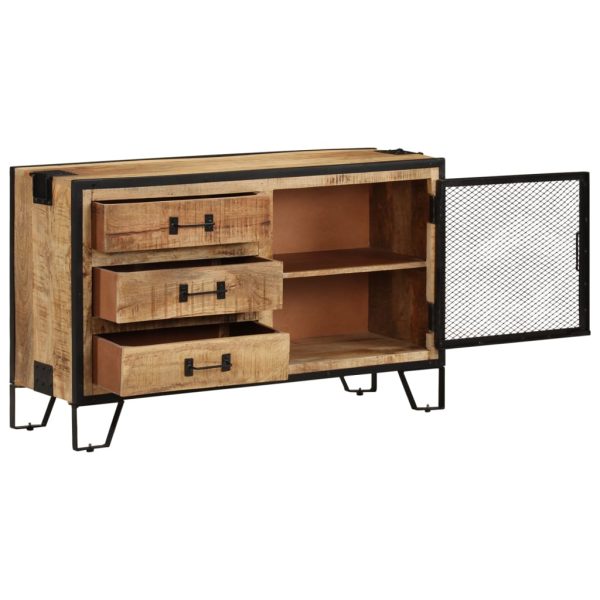 Sideboard 100x31x60 cm Solid Rough Mango Wood